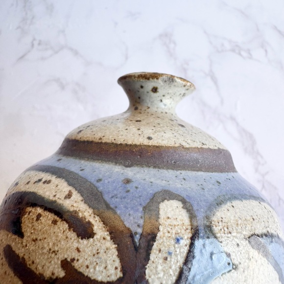 Boise Idaho Clay Sweetgrass (?) 1983 Signed Studio Pottery Weedpot Vase - Picture 7 of 11